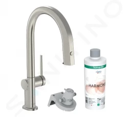 HANSGROHE - Aqittura M91 Dřezová baterie s výsuvnou koncovkou a filtrací, vzhled nerezu (76801800)