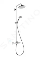 HANSGROHE - Croma 220 Sprchový set Showerpipe s termostatem, 220 mm, 4 proudy, EcoSmart 9 l/min, chrom (27188000)