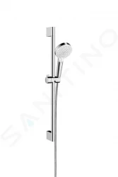 HANSGROHE - Crometta Set sprchové hlavice, 2 proudy, tyče a hadice, EcoSmart 9 l/min, bílá/chrom (26534400)