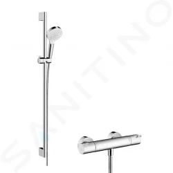 HANSGROHE - Crometta Sprchový set Vario s termostatem Ecostat 1001 CL, 2 proudy, bílá/chrom (27812400)