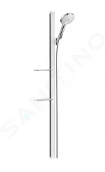 HANSGROHE - Raindance Sprchová souprava Select S 120, 3 proudy, EcoSmart 9 l/min, tyč 1,50 m, bílá/chrom (27647400)