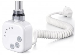 HOPA - Topná tyč BURGH s termostatem a časovačem - Barva topné tyče - Bílá, Typ připojení - Kroucený kabel, Výkon topné tyče - 120 W (RDOHT212006)