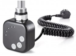 HOPA - Topná tyč BURGH s termostatem a časovačem - Barva topné tyče - Černá, Typ připojení - Kroucený kabel, Výkon topné tyče - 120 W (RDOHT212014)