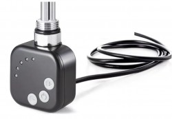 HOPA - Topná tyč BURGH s termostatem a časovačem - Barva topné tyče - Černá, Typ připojení - Rovný kabel, Výkon topné tyče - 300 W (RDOHT2RK30014)