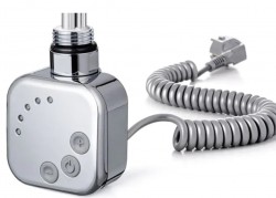 HOPA - Topná tyč BURGH s termostatem a časovačem - Barva topné tyče - Chrom, Typ připojení - Kroucený kabel, Výkon topné tyče - 120 W (RDOHT212002)