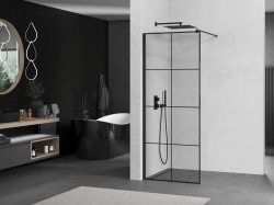 HOPA - Walk-in sprchový kout ALBOX BLACK - Barva rámu - Černá, Rozměr A - 120 cm, Rozměr C - 200 cm, Směr zavírání - Univerzální Levé / Pravé, Výplň - Malované bezpečnostní sklo - 8 mm (OLBALBO120BC)