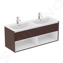 IDEAL STANDARD - Connect Air Skříňka pod dvojumyvadlo 1300x440x517 mm, hnědá mat/bílá mat (E0831VY)