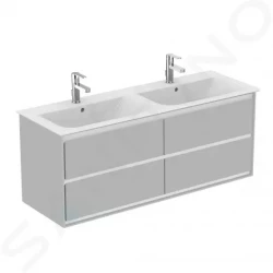 IDEAL STANDARD - Connect Air Skříňka pod dvojumyvadlo, 1300x440x517 mm, lesklá světlá šedá/bílá mat (E0824EQ)