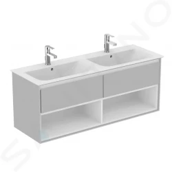 IDEAL STANDARD - Connect Air Skříňka pod dvojumyvadlo, 1300x440x517 mm, lesklá světlá šedá/bílá mat (E0831EQ)