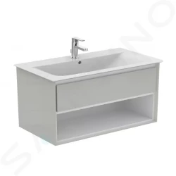 IDEAL STANDARD - Connect Air Skříňka pod umyvadlo 1000x440x517 mm, lesklá světlá šedá/bílá mat (E0828EQ)