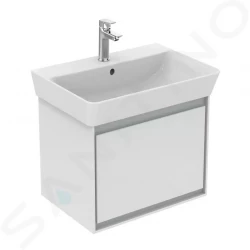 IDEAL STANDARD - Connect Air Skříňka pod umyvadlo Cube 550 mm, 480x409x400 mm, lesklá bílá/světlá šedá mat (E0844KN)