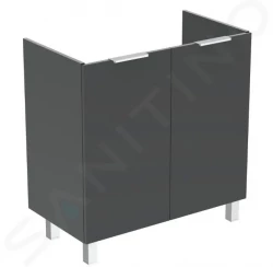 IDEAL STANDARD - Eurovit Umyvadlová skříňka, 84x80x44 cm, 2 dvířka, panty L/P, lesklá šedá (R0262TI)