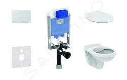 IDEAL STANDARD - ProSys Set předstěnové instalace, klozet Alpha se sedátkem, tlačítko Oleas M1, SoftClose, chrom mat (ProSys80M SP113)