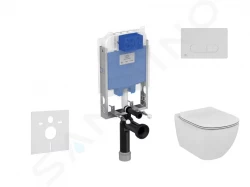 IDEAL STANDARD - ProSys Set předstěnové instalace, klozetu a sedátka  Tesi, tlačítka Oleas M1, Rimless, SoftClose, chrom mat (ProSys80M SP83)