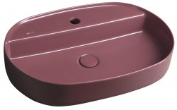 ISVEA - INFINITY OVAL keramické umyvadlo na desku, 60x40cm, maroon red (10NF65060-2R)