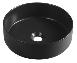 ISVEA - INFINITY ROUND keramické umyvadlo na desku, průměr 36cm, černá mat (10NF65036B)