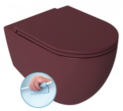 ISVEA - INFINITY závěsná WC mísa, Rimless, 36,5x53cm, maroon red (10NF02001-2R)