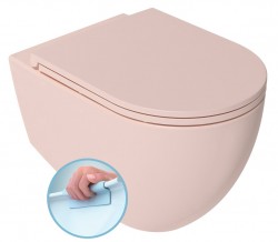 ISVEA - INFINITY závěsná WC mísa, Rimless, 36,5x53cm, růžová Salmon (10NF02001-2S)