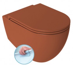 ISVEA - INFINITY závěsná WC mísa, Rimless, 36,5x53cm, terracotta (10NF02001-2U)