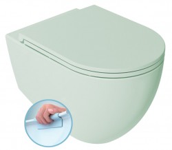 ISVEA - INFINITY závěsná WC mísa, Rimless, 36,5x53cm, zelená mint (10NF02001-2T)