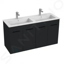 JIKA - Cube Skříňka s dvojumyvadlem 116x43x61 cm, matný antracit (H4536611763521)