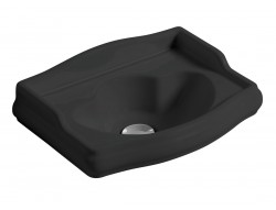 KERASAN - RETRO keramické umývátko 41x30cm, bez otvoru, černá mat (103331)