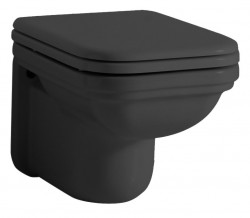 KERASAN - WALDORF závěsná WC mísa, 37x55cm, černá mat (411531)