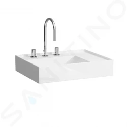 Laufen - Kartell Umyvadlo 600x460 mm, se 3 otvory pro baterii, SaphirKeramik, s LCC, bílá (H8103344001581)