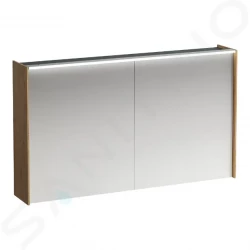 Laufen - Lani Zrcadlová skříňka s LED osvětlením, 71x122x21 cm, 2 dvířka, dub (H4038221122671)