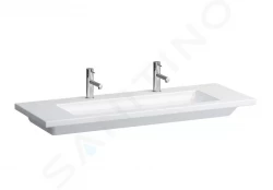 Laufen - Living Dvojumyvadlo nábytkové 1300x480 mm, se 2 otvory pro baterie, s LCC, bílá (H8164364001071)