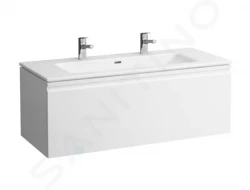 Laufen - Pro S Skříňka s dvojumyvadlem, 1200x530x500 mm, 1 zásuvka, lesklá bílá (H8609674751071)