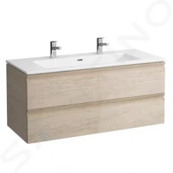 Laufen - Pro S Skříňka s dvojumyvadlem, 1200x545x500 mm, 2 zásuvky, světlý dub (H8619674791071)