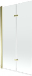 MEXEN - Castor vanová zástěna 2-křídlo 100x150 cm, transparent, zlato (892-100-002-50-00)