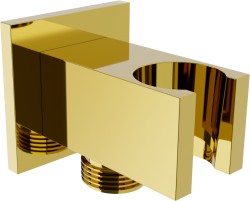 MEXEN - Držák sprchy Cube, pevný, s vyústěním, zlato (79300-50)