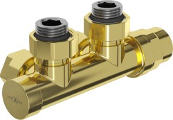 MEXEN - Dvouúhlový radiátorový ventil D50, zlatá (W907-000-50)