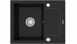 MEXEN - Enzo granitový dřez 1-mísa dřez s vypouštěním krátký Board 576x465 mm, černá / kovové zlato (6506571005-75)