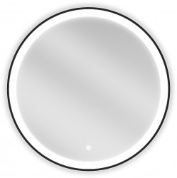 MEXEN - Esso zrcadlo s osvětlením 70 cm, LED 6000K černý rám (9825-070-070-611-70)