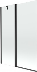 MEXEN - Flip vanová zástěna 1-křídlo 120 x 150 cm, transparent, černá (894-120-101-70-00)