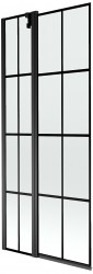 MEXEN - Flip vanová zástěna 1-křídlo 80 x 150 cm, černá vzor, černá (894-080-101-70-77)