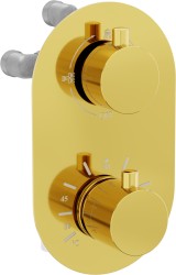 MEXEN - Kai termostatická baterie sprcha/vana 3 výstupy, zlatá (77602-50)