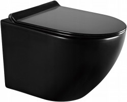 MEXEN - Lena Závěsná WC mísa včetně sedátka s slow-slim, Duroplastu, černá (30224070)