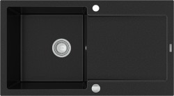 MEXEN - Leo granitový dřez 1 s odkapávačem 900x500 mm, černá (6501901010-77)