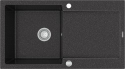 MEXEN - Leo granitový dřez 1 s odkapávačem 900x500 mm, černá spotty (6501901010-76)