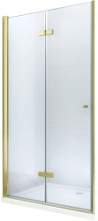 MEXEN - Lima skládací sprchové dveře 100, čiré sklo, zlatý se stěnovým profilem (856-100-000-50-00)