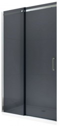 MEXEN - OMEGA posuvné dveře 110x190 cm 8 mm chrom, grey se sadou pro niku (825-110-000-01-40)