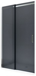 MEXEN - OMEGA posuvné dveře 140x190 cm 8 mm chrom, grey se sadou pro niku (825-140-000-01-40)