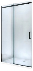 MEXEN - Omega posuvné sprchové dveře 110, transparent, černá se sadou pro niku (825-110-000-70-00)