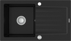 MEXEN - Pablo granitový dřez 1 s odkapávačem 752x436 mm, černá (6510751010-77)