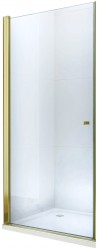 MEXEN - PRETORIA křídlové dveře 90x190 cm 6mm, zlatá,  se stěnovým profilem (852-090-000-50-00)