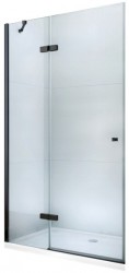MEXEN - ROMA křídlové dveře 100x190 cm 6mm, černé, transparent se stěnovým profilem (854-100-000-70-00)
